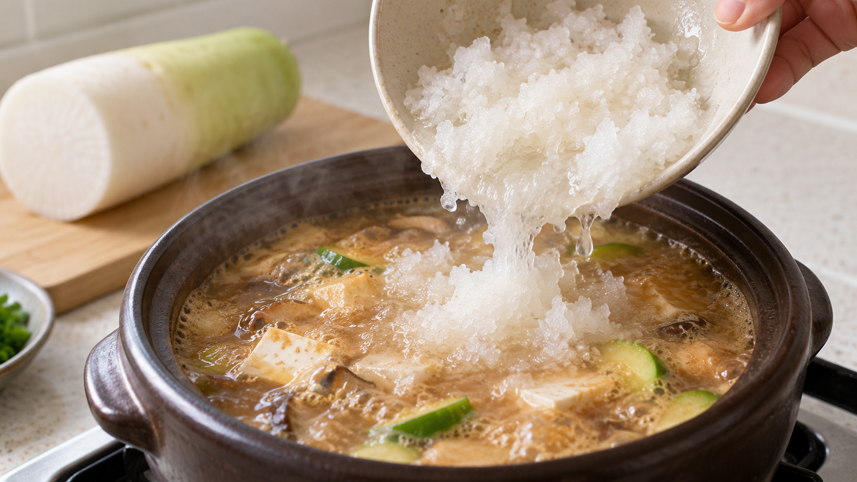 된장찌개 끓일 때 무 썰어 넣지 마세요, 이렇게 넣으면 국물이 달라집니다